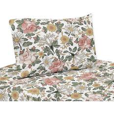 Sweet Jojo Designs Vintage Floral Twin Bed Sheet White, Green, Yellow, Pink (243.84x167.64cm)