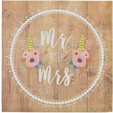 Party Supplies 150 Pack Mr. and Mrs. Napkins Rustic Wedding Decorations 6.5x6.5 in