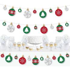 Christmas Party Decorations Big Dot of Happiness Ornaments Holiday and Christmas Party DIY Decorations Clothespin Garland Banner 44 Pieces