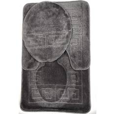 Flat Woven Bath Mats WPM WORLD PRODUCTS MART Contour Grey 50.8x81.3cm