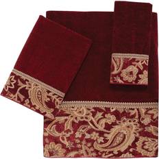 Red Guest Towels Avanti Arabesque Paisley Fingertip Guest Towel Red, Gold (45.72x27.94)