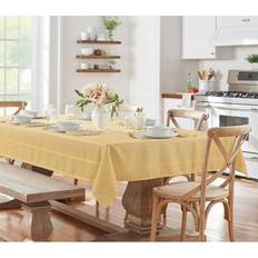 Villeroy & Boch Fashions Elegance Plaid Jacquard Tablecloth Black, Yellow, Gold
