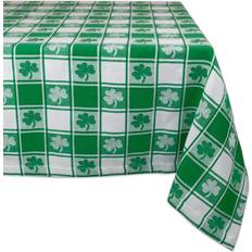 Green Tablecloths DII Shamrock Woven Check 60" Tablecloth Green, White