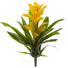 Hanging Artificial Plants Nearly Natural 15" Bromeliad Flower Artificial Plant