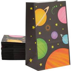 36 Pack Outer Space Goodie Bags for Kids Birthday 5.5x8.7x3.3 in Black