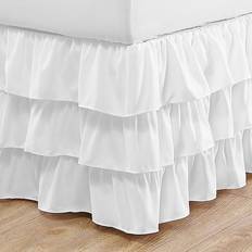 Valance Sheets Betsey Johnson Solid Microfiber King Ruffled Bed Skirt Valance Sheet White