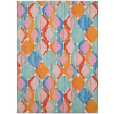 Linon Home Outdoor Rugs Aqua Aqua Orange