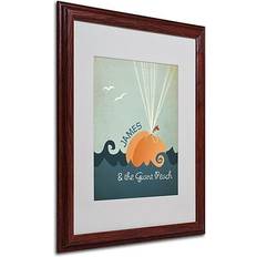 Framed Art Trademark Fine Art and the Giant Peach' 16" 20" Wood Framed Art