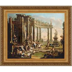 Figurines Bacchanale, 1730: Framed Canvas Replica Painting: