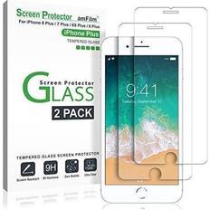 Iphone 8 plus screen protector iPhone 8 Plus 7 Plus 6S Plus 6 Plus amFilm Premium Tempered Glass Screen Protector (2 Pack)