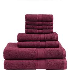 Madison Park 8pc Cotton Bath Towel Red (137.2x76.2cm)