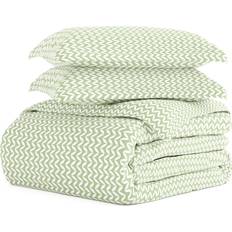 iEnjoy Home Comfort Premium Ultra Soft 3-pc. Puffed Chevron Print Duvet Cover Green