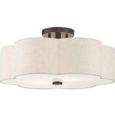 Bronze Ceiling Flush Lights Livex Lighting 58064 Solstice Ceiling Flush Light