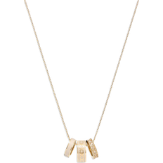 Beige Collares Coach Signature Enamel Necklace - Gold/Beige/Transparent