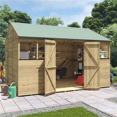 BillyOh 10 Pressure Treated Shed - Expert Reverse Workshop Shed (Building Area )