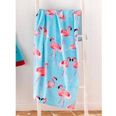 Catherine Lansfield Flamingo Bath Towel Blue, Multicolour (160x76cm)
