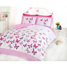 ART Flutter Butterfly Duvet Cover White, Pink