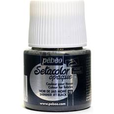 Noir Couleurs Verre Pebeo Setacolor Opaque 45ml Shimmer Jet Black