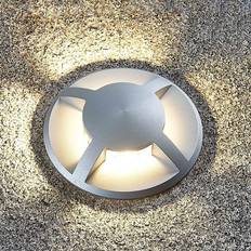 Lucande Lámpara de Suelo Empotrados 'Milara' (Moderno) en Gris hecho de Aluminio (1 llama) Foco