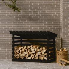 Openhaarden vidaXL Haardhoutrek 108x73x79 cm massief grenenhout zwart