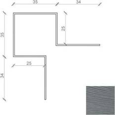 Udvendig hjørneprofil SCG Smartwood udvendig hjørneprofil antracit 25 x 25 x 2500 mm