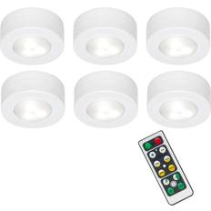 Alimenté par batterie Éclairages de banc Briloner LED d'armoire Cabinet Set 6 Pièces - Blanc Éclairage de banc