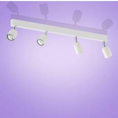 Hvid - Justerbar arm Spotlights Euluna Top loftspot, 4 lyskilder Spotlight