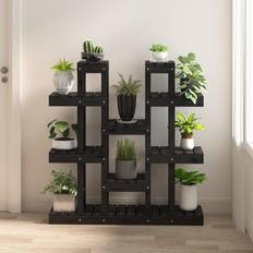 Pots, Plants & Cultivation vidaXL plantestativ 104,5x25x109,5 massivt fyrretræ sort