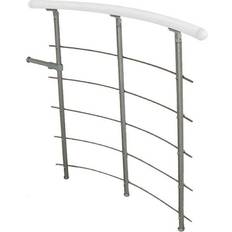 Treppen & Geländer Byggera Minka Brüstungsgeländer grau mit Untergurten und Holz-Handlauf 140 cm WeißDF