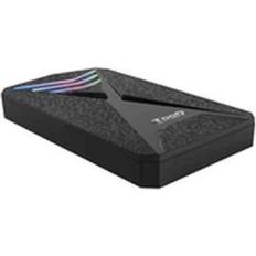 Carcasas Externas Tooq TQE-2550RGB caja para disco duro externo Carcasa de disco duro/SSD Negro 2.5"