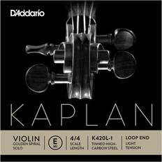 Solo loop D'Addario Kaplan Golden Spiral Solo Series Violin E String 4/4 Size Solid Steel Light Loop End