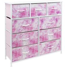 Purple Storage Boxes 9-Drawer Dresser Tie-Dye