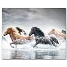 Building Games Courtside Market Horse Run V 20x24 Canvas Wall Art