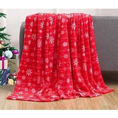 Faux Leather Blankets éS Comfort Velvet Touch Ultra Plush Christmas Blankets Red