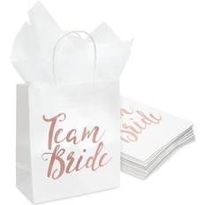 Blue Panda Team Bride Gift Bags for Bridesmaid Proposal, Bridal Shower Party Favors (15 Pack)