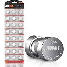 1.5 volt battery AmVolt- Pack of 24 LR44 Batteries AG13 SR44 357 303 Premium Alkaline Non Rechargeable Button Battery, 1.5 Volt Small Batteries for Watches Clocks & Electronic Devices