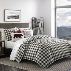 Eddie Bauer Mountain Plaid 180 Count Duvet Cover White, Black, Red, Blue (223.52x)