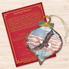 Multicolored Notice Boards Designocracy American Eagle Drop Wooden Ornaments, Set of 2