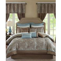 Textiles Madison Park Essentials Cadence Bed Linen Blue (274.3x259.1cm)