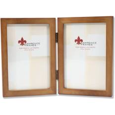 Beige Photo Frames Lawrence 766046D Nutmeg Wood Hinged Double Picture