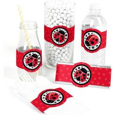 Happy Little Ladybug DIY Party Supplies Baby Shower or Birthday Party DIY Wrapper Favors and Decorations Set of 15