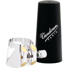 Vandoren LC04P Optimal ligatur och plastlock, passar bas klarinett (silverpläterad)