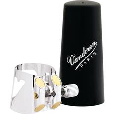 Vandoren Optimum Ligature and Plastic Cap for Bass Clarinet; Silver-Plated; Includes 3 Interchangeable Pressure Plates