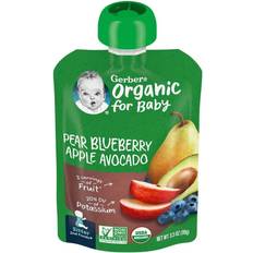 Gerber 2nd Foods Organic Baby Food Pear Blueberry Apple Avocado 3.5 oz