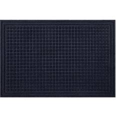 Monochrome Entrance Mats Mohawk Home Waffle Grid Impression Blue 18x30"