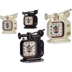 Beige Despertadores Gift Decor Decor-Reloj de Mesa Cámara Metal (10 x 28 x 25 cm)