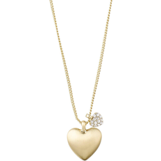 Pilgrim Sophia Necklace with Heart Pendant - Gold/Transparent