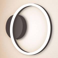 A - Akryl Väggarmaturer Fabas Luce Giotto LED Vägglampa 1 Lampa Svart Väggarmatur
