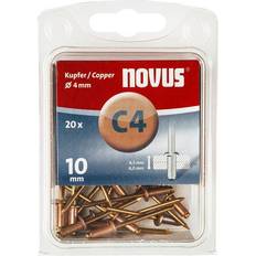 Novus 106440600 Rivet Aveugle Ø x L 4 mm x 10 mm Acier Cuivre 20 pcs 1pcs