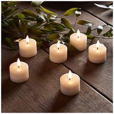 Candles & Accessories Lights4fun Lights4fun Set of 6 TruGlow Battery Flameless Tea Lights Real LED Candle